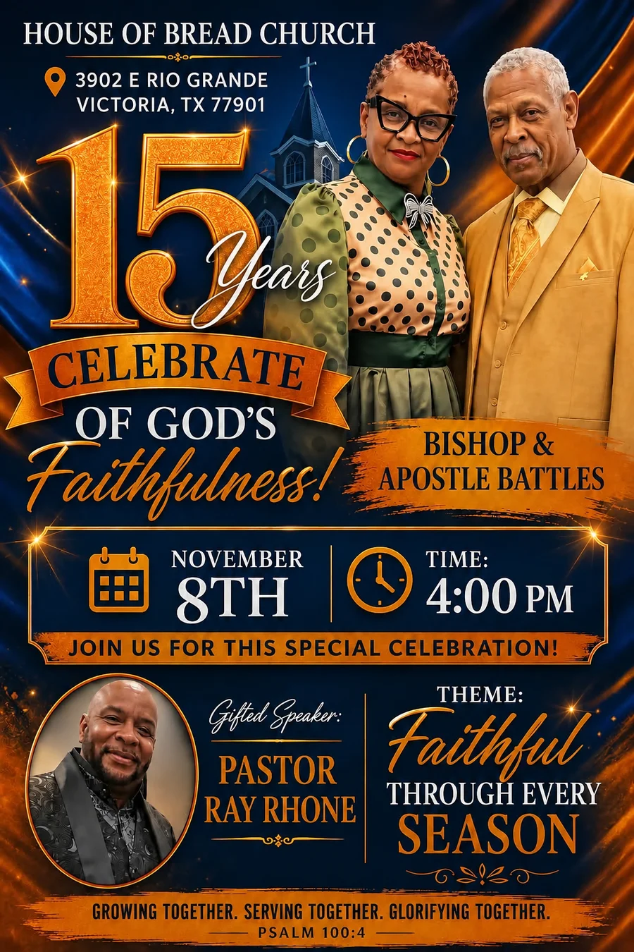 House of Bread Church — 15th Anniversary Celebration flyer